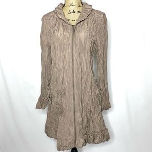 Pile ou Face Beige Crinkle Duster Jacket